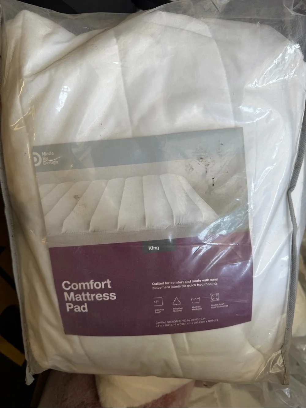 Made By Design White King Comfort Mattress Pad - Quilted Support - Picture 1 of 1